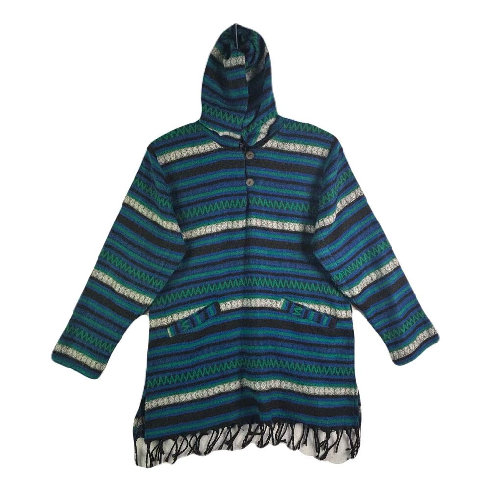 Sacred Threads Hooded/Multicolored Striped/Fringe… - image 3